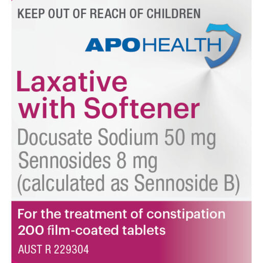 ApoHealth Laxative with Softener 200 Tablets