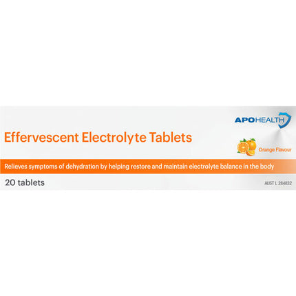 Apohealth Effervescent Electrolyte Orange Flavour 20 Tablets