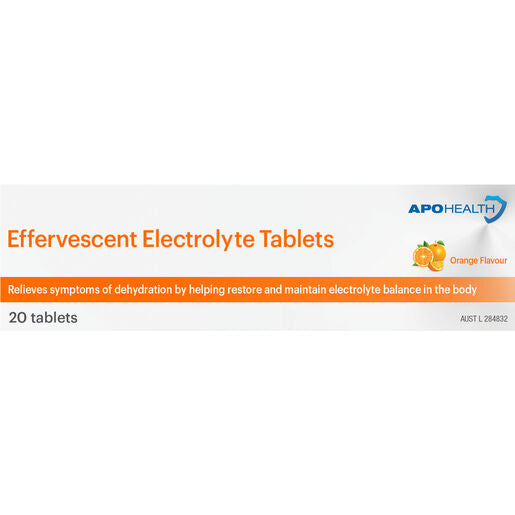 Apohealth Effervescent Electrolyte Orange Flavour 20 Tablets