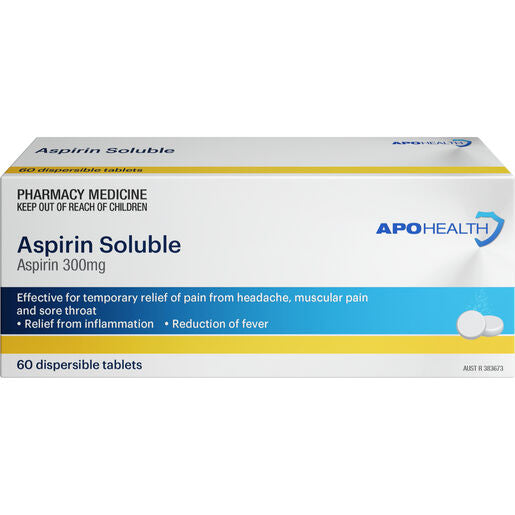 ApoHealth Aspirin Soluble 300mg 60 Tablets