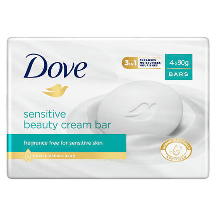 Dove Beauty Cream Bar Sensitive Soap 90g 4 Bars