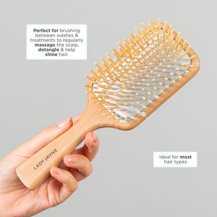 Lady Jayne Stimulate & Detangle Paddle Brush Wide-Spaced Bristles