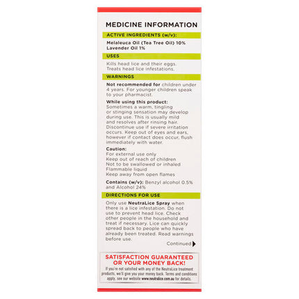 Neutralice Head Lice Spray Kit 200ml