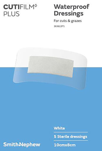 Cutifilm Plus Waterproof Dressings 10x8cm 5 Pack