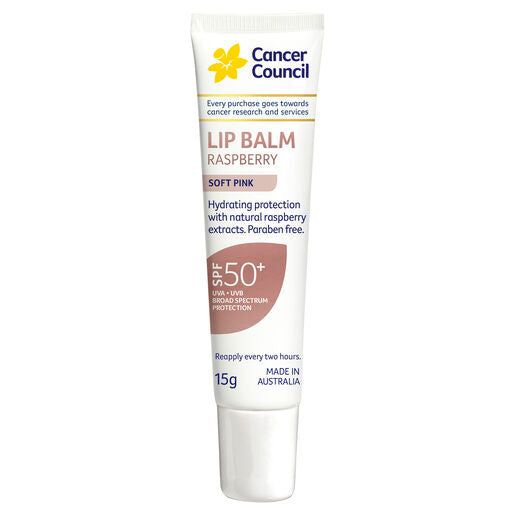 Cancer Council Raspberry Soft Pink Lip Balm SPF50+ 15g
