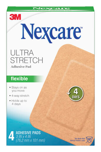 Nexcare Soft Fabric Adhesive Gauze 4 Pads