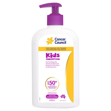 Cancer Council Kids Sunscreen SPF50+ Pump 500mL