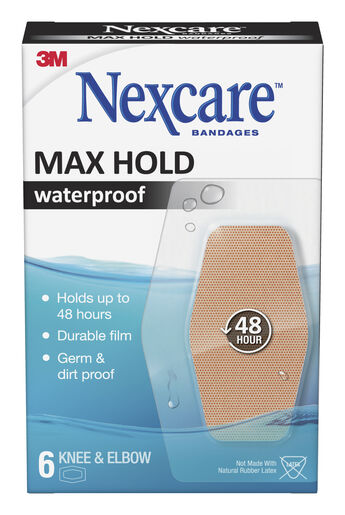 Nexcare Max Hold Waterproof Knee & Elbow Bandages 6 Pack