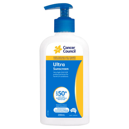 Cancer Council SPF 50+ Ultra Sunscreen Pump 200ml