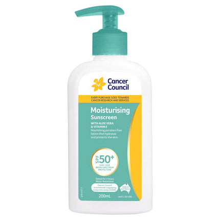 Cancer Council Moisturising Sunscreen SPF50+ 200mL