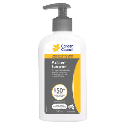 Cancer Council Active SPF50+ Pump 200mL