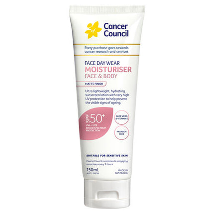 Cancer Council Face & Body Moisturiser SPF50+ 150mL