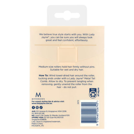 Lady Jayne Medium Self holding Rollers 6 Pack