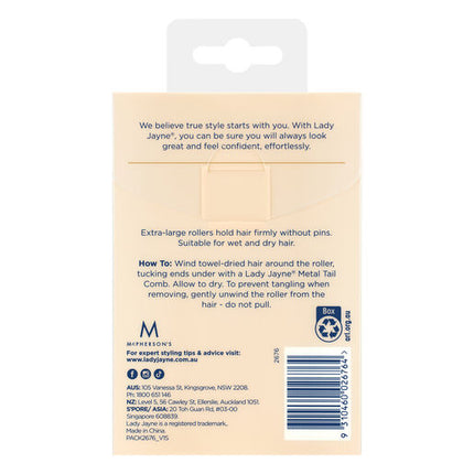 Lady Jayne Extra Large Self holding Rollers 4 Pack