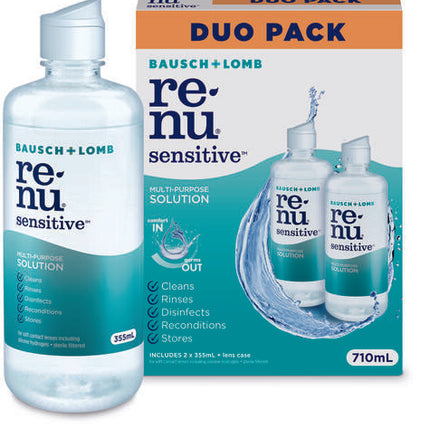 Renu Sensitive Multi-Purpose Solution Duo Pack 710mL (355mL + Lens Case)
