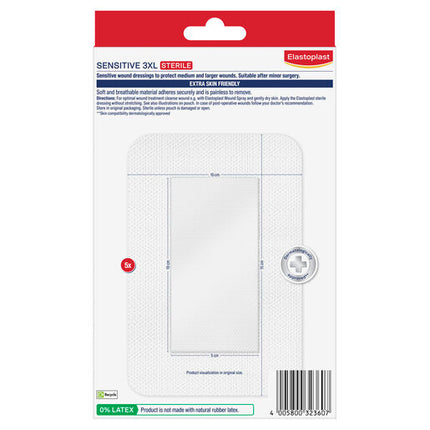 Elastoplast Sensitive Dressing 3XL 10x15cm 5 Pack
