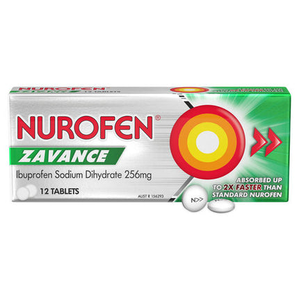 Nurofen Zavance 256mg Ibuprofen 12 Caplets
