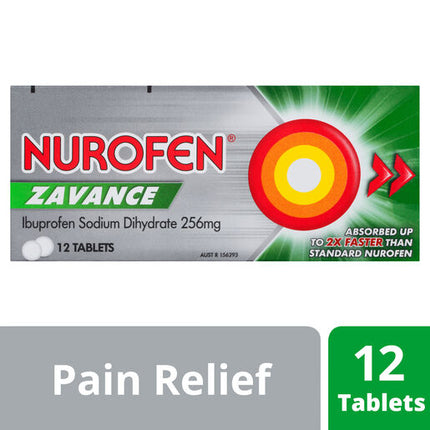 Nurofen Zavance 256mg Ibuprofen 12 Caplets
