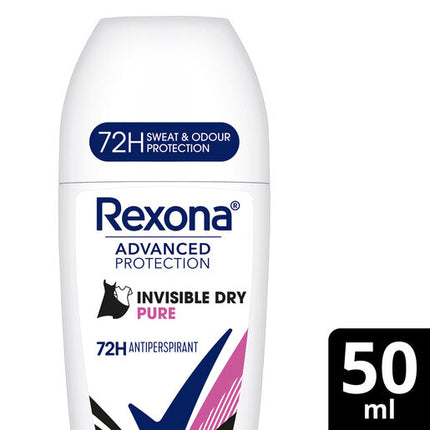 Rexona Women Antiperspirant Deodorant Roll On Invisible Dry Pure 50ml