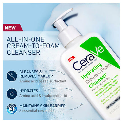 CeraVe Hydrating Cream To Foam Cleanser 236ml