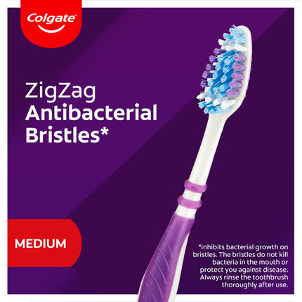 Colgate ZigZag Deep Interdental Clean Toothbrush Medium Value 3 Pack