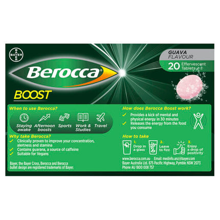Berocca Boost Effervescent Tablets 20 Pack