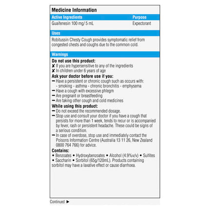 Robitussin Chesty Cough 200ml