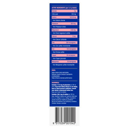 Hydralyte Sports Effervescent Electrolyte Tablets Berry 20 Tablets