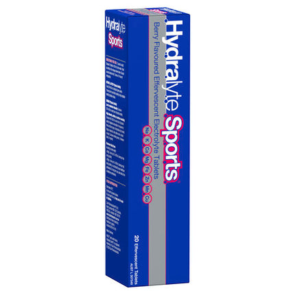 Hydralyte Sports Effervescent Electrolyte Tablets Berry 20 Tablets