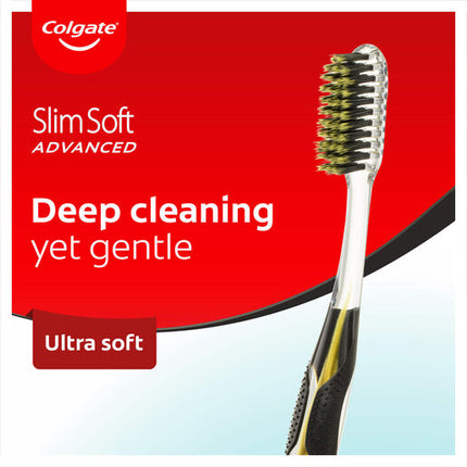 Colgate Slim Soft Advanced Charcoal Toothbrush Ultra Soft