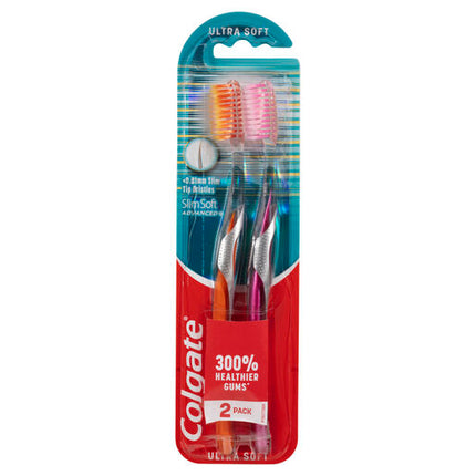 Colgate Slim Soft Advance Toothbrush Ultra Soft 2 Pack