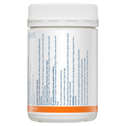 Ethical Nutrients Mega Zinc 40mg with Vitamin C Orange 190g Powder