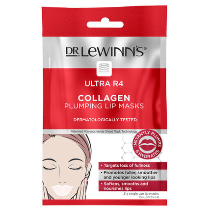 Dr. LeWinn's Ultra R4 Collagen Plumping Lip Masks 3 Pack