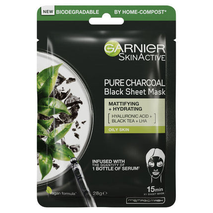 Garnier Skin Active Pure Charcoal Tissue Face Mask Black Tea