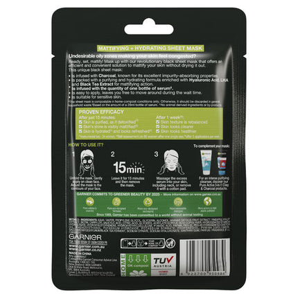 Garnier Skin Active Pure Charcoal Tissue Face Mask Black Tea