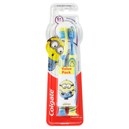 Colgate Minions Kids 6+ Years Toothbrush Extra Soft 2 Pack