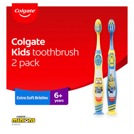 Colgate Minions Kids 6+ Years Toothbrush Extra Soft 2 Pack