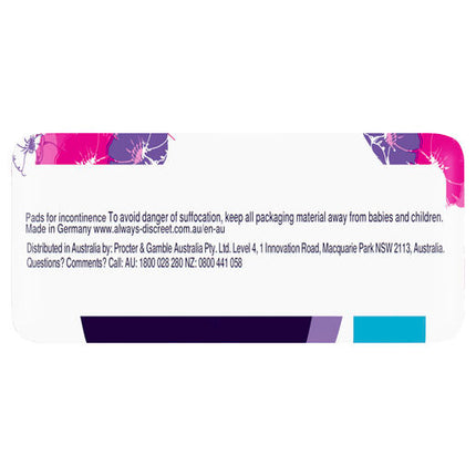 Always Discreet Long Plus Pads For Bladder Leaks 8 Pack