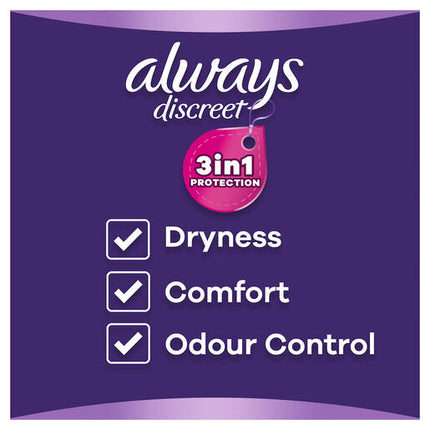 Always Discreet Long Plus Pads For Bladder Leaks 8 Pack