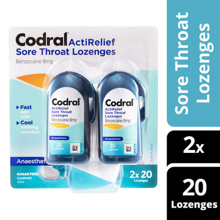 Codral ActiRelief Sore Throat Mint 40 Lozenges