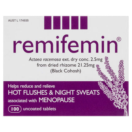 Remifemin Menopause Symptoms Relief 100 Tablets