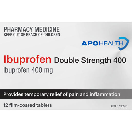 ApoHealth Ibuprofen Double Strength 400mg 12 Tablets