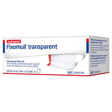 Fixomull Transparent Waterproof Film Roll 10cm x 2m