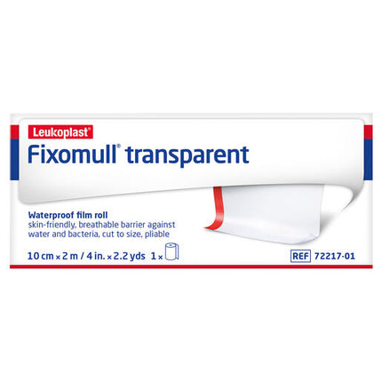 Fixomull Transparent Waterproof Film Roll 10cm x 2m