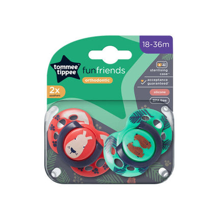 Tommee Tippee Closer To Nature Fun Style Soother 18-36 Months 2 Pack Assorted