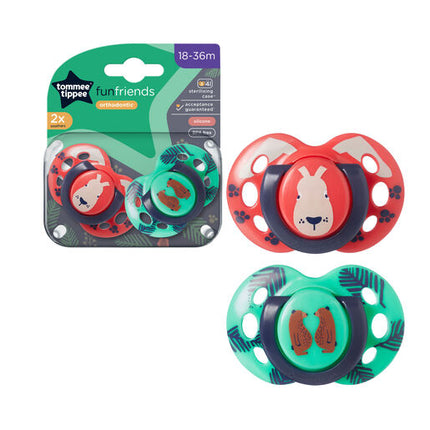 Tommee Tippee Closer To Nature Fun Style Soother 18-36 Months 2 Pack Assorted