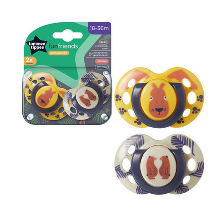 Tommee Tippee Closer To Nature Fun Style Soother 18-36 Months 2 Pack Assorted