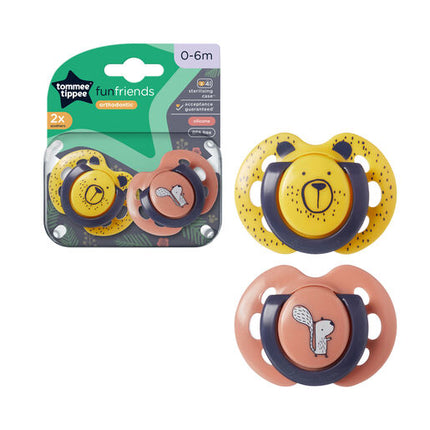 Tommee Tippee Closer To Nature Fun Style Soother 0-6 Months 2 Pack Assorted