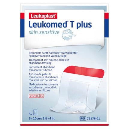 Leukomed T Plus Skin Sensitive 8 x 10cm 5 Pack