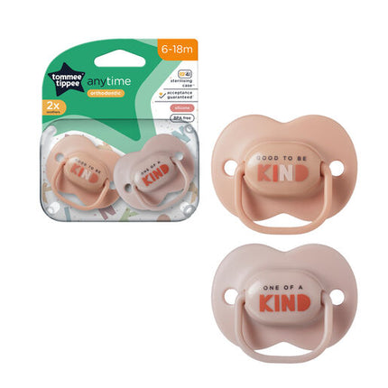 Tommee Tippee Closer To Nature Any Time Soother 6-18 Months 2 Pack Assorted